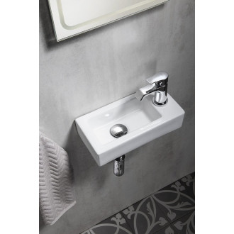 ZOE keramické umývátko 37x18 cm, otvor pro baterii vpravo, bílá AR495