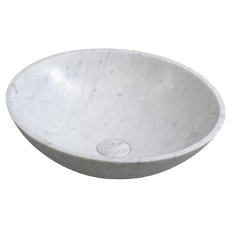BLOK kamenné umyvadlo na desku ? 42 cm, bílá carrara mat 2401-42