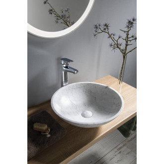 BLOK kamenné umyvadlo na desku ? 42 cm, bílá carrara mat 2401-42