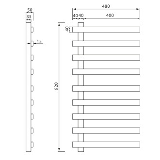 ELCOR elektrický sušák ručníků 480x920x50 mm, 128 W, černá mat EB460