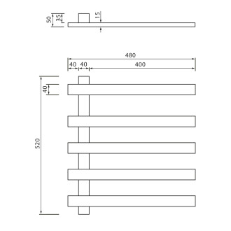 ELCOR elektrický sušák ručníků 480x520x50 mm, 63 W, bílá mat EB520