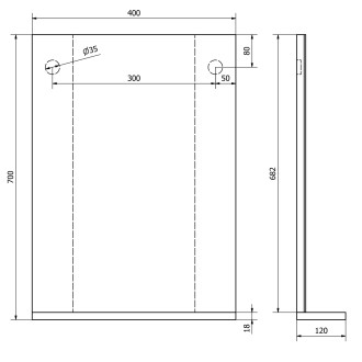 BETA zrcadlo s policí 40x70x12cm 57395