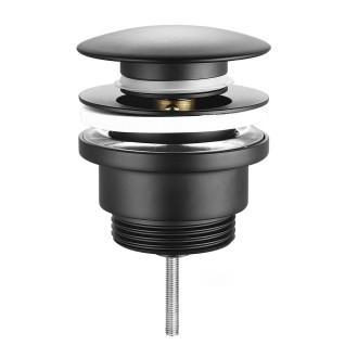 Umyvadlová výpust 5/4“, click-clack, velká zátka, 10-55mm, černá mat CV1002B