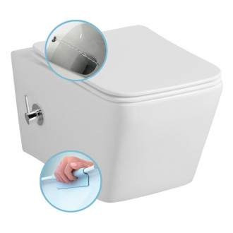 PORTO CLEANWASH závěsná WC mísa Rimless,  baterie a bidet. sprška, 36x5cm, bílá PZ102RX