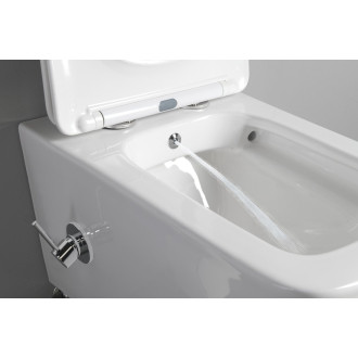 PORTO CLEANWASH závěsná WC mísa Rimless,  baterie a bidet. sprška, 36x5cm, bílá PZ102RX