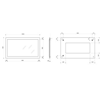 NIROX zrcadlo v rámu 1000x600mm, dub stříbrný NX106-1111