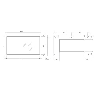 NIROX zrcadlo v rámu 1200x700mm, borovice rustik NX127-1616