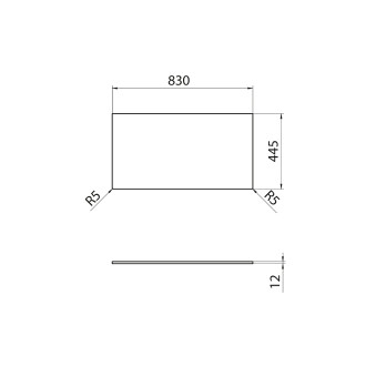 Deska Rockstone 830x12x440mm, bílá mat DTR83-0101