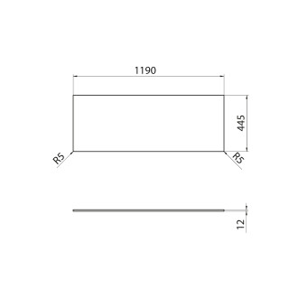 Deska Rockstone 1190x12x440mm, bílá mat DTR119-0101