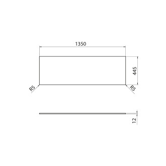 Deska Rockstone 1350x12x440mm, bílá mat DTR135-0101