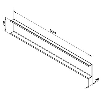 CHANEL dekorační lišta mezi zásuvky 534x70x20 mm, černá mat DT601