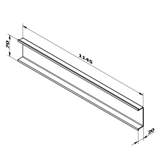 CHANEL dekorační lišta mezi zásuvky 1145x70x20 mm, zlato mat DT122