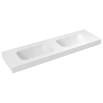 EMICO dvojumyvadlo, Rockstone, 180x50cm, límec L, bílá mat EM180-B2M-L