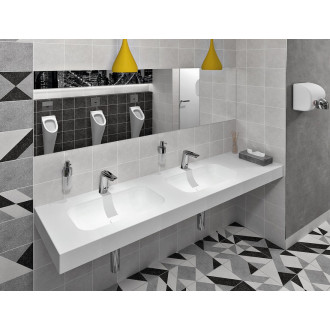 EMICO dvojumyvadlo, Rockstone, 220x50cm, límec L, levé, bílá mat EM220-B2L-L