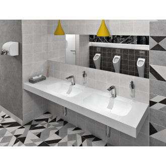 EMICO dvojumyvadlo, Rockstone, 220x50cm, límec L, pravé, bílá mat EM220-B2R-L
