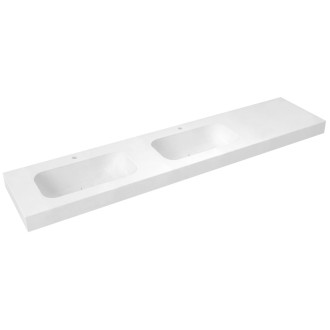 EMICO dvojumyvadlo, Rockstone, 240x50cm, límec L, levé, bílá mat EM240-B2L-L