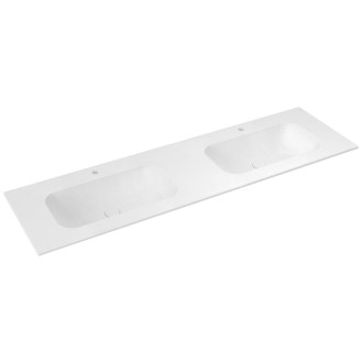 ARUBA dvojumyvadlo, Rockstone, 190x51,5cm, bílá mat AR190-B2M