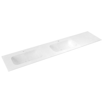 ARUBA dvojumyvadlo, Rockstone, 240x51,5cm, levé, bílá mat AR240-B2L