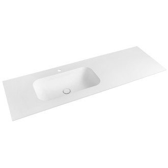 TREOS umyvadlo 146,6x51,3 cm, rockstone, levé, bílá mat TS147-0101-L
