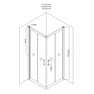 MEXEN RIO sprchový kout čtverec 80x80x190 cm 5mm černá-čiré 860-080-080-70-00