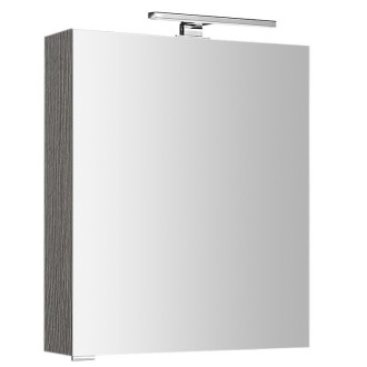 MIRRÓ galerka s LED osvětlením, 60x70x16cm, levá/pravá, dub stříbrný MC060-0011