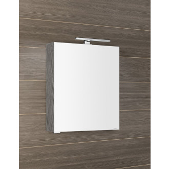 MIRRÓ galerka s LED osvětlením, 60x70x16cm, levá/pravá, dub stříbrný MC060-0011