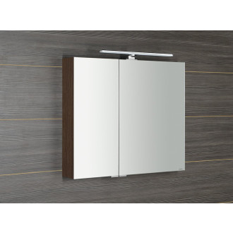 MIRRÓ galerka s LED osvětlením, 80x70x16cm, borovice rustik MC080-0016