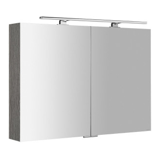 MIRRÓ galerka s LED osvětlením, 100x70x16cm, dub stříbrný MC100-0011