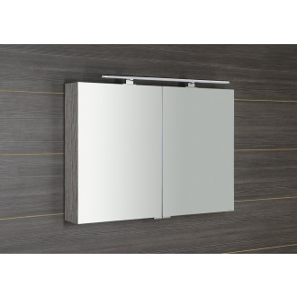 MIRRÓ galerka s LED osvětlením, 100x70x16cm, dub stříbrný MC100-0011
