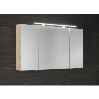 MIRRÓ galerka s LED osvětlením, 3x dvířka, 120x70x16cm, jilm bardini MC121-0013