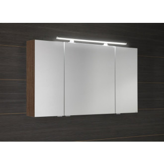 MIRRÓ galerka s LED osvětlením, 3x dvířka, 120x70x16cm, borovice rustik MC121-0016