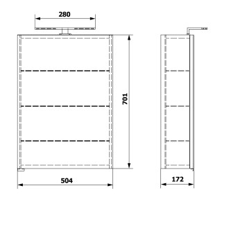 RIWA galerka s LED osvětlením, 50x70x17cm, jilm bardini RIW050-0013