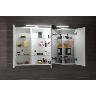 RIWA galerka s LED osvětlením, 3x dvířka, 121x70x17cm, dub stříbrný RIW120-0011