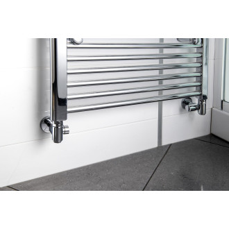 CORNER COMBI SIMPLY připojovací sada ventilů triaxiální, pravé provedení, chrom CP330S