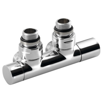TWIN připojovací sada ventilů pro středové připojení, chrom CP401S