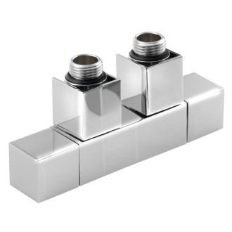 CUBE TWIN připojovací sada ventilů pro středové připojení, chrom CP581S