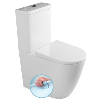 TURKU RIMLESS WC kombi zvýšený sedák, spodní/zadní odpad, bílá PC104WR