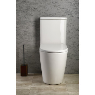 TURKU RIMLESS WC kombi zvýšený sedák, spodní/zadní odpad, bílá PC104WR