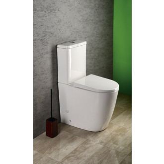 TURKU RIMLESS WC kombi zvýšený sedák, spodní/zadní odpad, bílá PC104WR