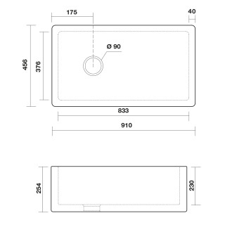 ESSEX keramický dřez 91x45,6cm, bílá 541201