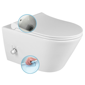 AVVA CLEANWASH závěsná WC mísa, Rimless, baterie a bidet. sprška, 35,5x53cm, bílá 100315