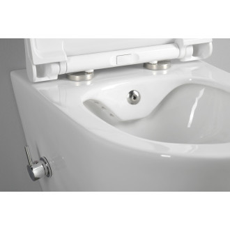 AVVA CLEANWASH závěsná WC mísa, Rimless, baterie a bidet. sprška, 35,5x53cm, bílá 100315