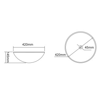 TOSEMI skleněné gravírované umyvadlo na desku ? 42 cm, čirá TY153