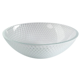 PUKETA skleněné gravírované umyvadlo na desku ? 42 cm, čirá TY165