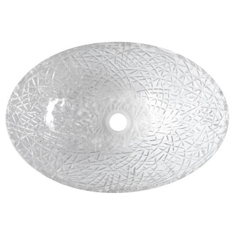 PURUS skleněné gravírované umyvadlo na desku, 50x36 cm, čirá TY305CL