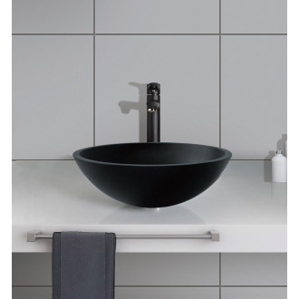 TELICA skleněné umyvadlo na desku ? 42cm, černá mat TY181B