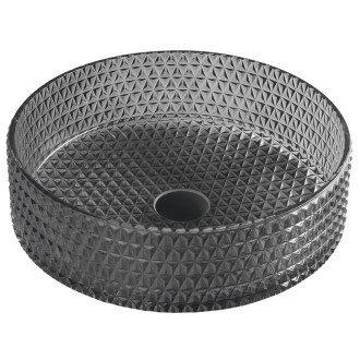 MARAGUA skleněné gravírované umyvadlo na desku ? 39,5cm, černá TY214