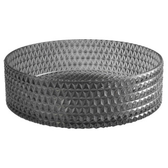 MARAGUA skleněné gravírované umyvadlo na desku ? 39,5cm, černá TY214