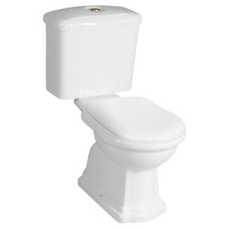RETRO WC kombi, zadní odpad, bílá-bronz WCSET12-RETRO-ZO