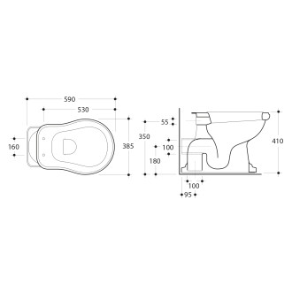 RETRO WC mísa s nádržkou, zadní odpad, bílá-bronz WCSET16-RETRO-ZO